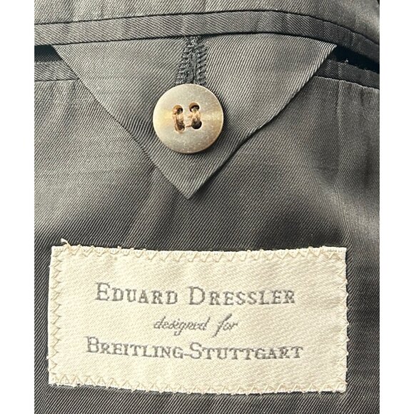 Eduard Dressler High Twist Wool Blazer Mens 48R Charcoal Gray Made in Germany - Picture 4 of 15